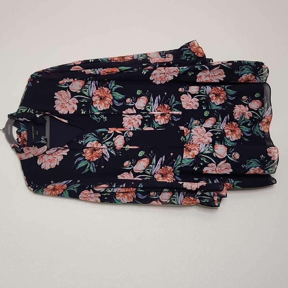 Cynthia Steffe blue Georgette floral drop waist dress,  size 8